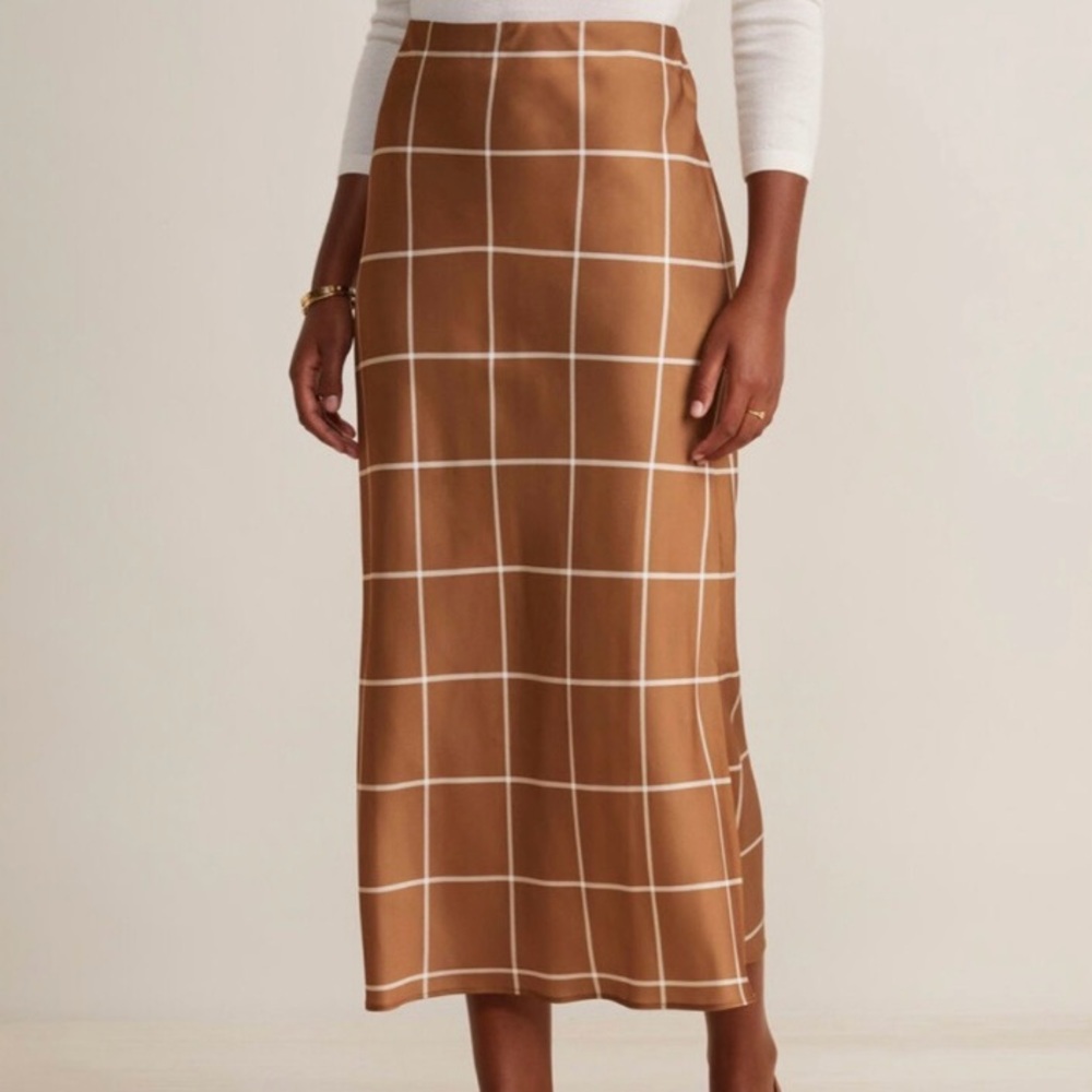 Vineyard Vines Satin Midi Slip Skirt